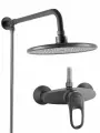 Душевой гарнитур с тропическим душем диаметром 22 см и однорычажным смесителем, цвет графит