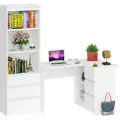 Стеллаж-комод три ящика СВК Мори МСТ-1600 с угловым компьютерным столом тумба справа цвет белый, 184,8х84,9х179,6 см.