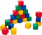 Кубики детские цветные, пластиковые, набор из 25 штук, учим цвета, размер 12х12 см, для малышей от 1 года
