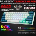 Механическая игровая клавиатура PANTEON T3 PRO CS HS RGB White-Blue(48) , с подсветкой, 60%