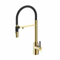 Смеситель для кухни с гибким изливом Paulmark MAGNETO ONE светлое золото, с подключением фильтра питьевой воды, Ma213188-LG