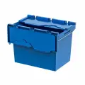 Ящик вкладываемый для хранения сплошной с распашной крышкой, голубой, 600х400х420, KV 6442 LF 64