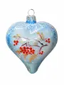 Сердечко из коллекции Морозная рябина стеклянная елочная игрушка Ариель