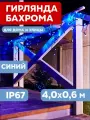 Neon-Night Гирлянда светодиодная Бахрома (Айсикл) 4,0х0,6м 128 LED синий черный каучук 2,3мм IP67 эффект мерцания 230В нужен блок 315-000 NEON-NIGHT