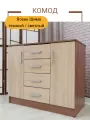 Комод для вещей К1000-2Д, с ящиками и дверцами, шириной 101 см, цвет ясень шимо темный/светлый