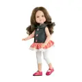 Платье с красной юбкой и белые лосины Paola Reina для шарнирных кукол 32 см, новинка 2023