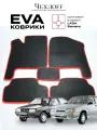 Коврики для автомобиля Чехлоff, комплект 5 штук, EVA, для Lada Samara 2108-2115, черные с красным кантом