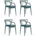 Набор 4 шт. Стул обеденный DOBRIN MASTERS, LMZL-PP601, морской волны (G-05)