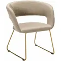 Кресло R-Home Hugs, бежевое, с подлокотниками, обивка Линк, золото
