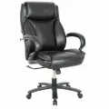 Компьютерное кресло Chairman 400 кожа, черный, с подлокотниками и механизмом качания, нагрузка до 225 кг.