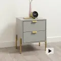 Тумба прикроватная с ящиками Венеция 16.10, Шиншилла серая, Серый опал софт