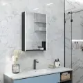 Зеркало - шкаф для ванной с подсветкой розеткой сенсором Reflection Box Black LED 600х800 RF2421BL черный