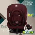 Автокресло поворотное на 360 градусов, Еду-Еду KS 360 ISOFIX, гр.0+/I/II/III от 0 до 36кг, серия Level One, bordo