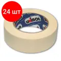 Комплект 24 шт, Клейкая лента малярная креппированная 38 мм х 50 м (реальная длина!), профессиональная, UNIBOB 28138