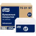 Комплект 5 упаковок, Одноразовые покрытия на унитаз Tork V1 250л/уп 750197