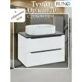Тумба с раковиной подвесная Орлеан 70, белая матовая-чёрная (раковина Нова)