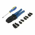 Пресс-клещи в сумке тундра, 5 матриц + отвертка, для опрессовки наконечников проводов