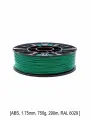 Зелёный ABS пластик для 3D принтеров и ручек 1.75мм 750г