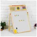 Доска магнитная двухсторонняя на подставке, счеты, часы, цифры, буквы, мелки, маркер, губка