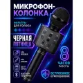 Микрофон караоке беспроводной, Микрофон WS Bluetooth со встроенной колонкой для караоке, вечеринок, Черный