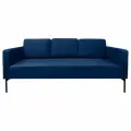 Диван прямой Офис подлокотниками, синий велюр