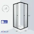 Душевой уголок Parly 90x90 ZFQ911B стекло матовое, профиль черный, с поддоном