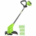 Триммер аккумуляторный садовый Greenworks , 24 V, 25 см, с 1хАКБ 2Ач и ЗУ, 2113307SA