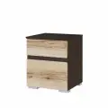 Тумба прикроватная Плейона , ЛДСП , Венге/Дуб Делано, с ящиками, для спальни 496х400х393 тэкс