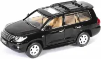 Модель машины MSZ / Metal Speed Zone Lexus LX570, масштаб 1:32, 14,5 см, свет, звук, инерция, черная