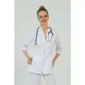 Блуза медицинская, для сферы услуг вилан женская на молнии, размер 40, рост 158-164, белый