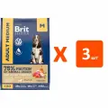 BRIT PREMIUM DOG ADULT MEDIUM для взрослых собак средних пород с индейкой и телятиной NEW 3 кг х 3 шт