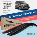 Дефлекторы окон Voron Glass Corsar Peugeot Partner 2 (2008-2018), Citroen Berlingo 2 (2008-2024). Ветровики на Пежо Партнер 2, Ситроен Берлинго 2, накладные 2 шт.