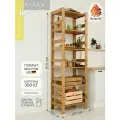 Стеллаж деревянный повышенной прочности, 210х67х42 см, покрыт маслом, 6 полок, нагрузка 300 кг