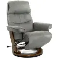 Кресло реклайнер FALTO Rio (встроенная подножка, искусственный нубук, серый)