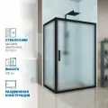 Душевой уголок GWMPKB019R 130x100 см, цвет фурнитуры черный матовый, стекло матовое закаленное 6 мм