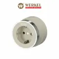 Розетка с заземлением Werkel Vintage W5871055 слоновая кость матовый/хром IP20
