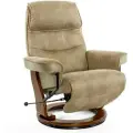 Кресло Falto Relax Rio, реклайнер механический, нубук, бежевое, массив дерева/металл