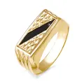 Печатка Diamant online, красное золото, 585 проба, фианит, размер 22, черный