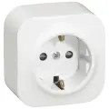 Розетка Legrand Quteo 782211 открытая установка белая с заземлением
