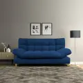 Диван кровать Саймон (синий), ортопедический, прямой, с ящиком для белья, механизм клик-кляк, 204х95х102 см