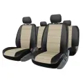 Универсальные автомобильные чехлы на весь салон из экокожи ULTRA чёрно-бежевые