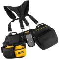 Пояс монтажника усиленный, с лямками, сумки поясные, держатель для молотка Denzel 90290