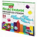 Пластилин мягкий восковой BRAUBERG KIDS, 24 цвета, 360 г, со стеком, комплект из 10 шт, 106498