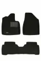 Коврики текстильные 3D Euromat для Hyundai Santa Fe III (2012-2018) (3Д Евромат Хендай Санта Фе 3), с полиуретановым подпятником, черные