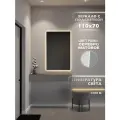 Зеркало с подсветкой в алюминиевой раме настенное ONE MARKET 110х70 см. Свет: Теплый Белый 3000К. Серебро