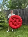 Подушка для подвесного кресла/качелей 110 см круглая Красный