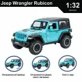 Машинка металлическая инерционная коллекционная модель 1:32 Jeep Wrangler Rubicon ; Джип голубой