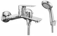 Смеситель для ванны Rossinka RS27 хром однорычажный с коротким изливом с лейкой (RS27-30)