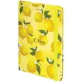 Блокнот с резинкой без линовки 96 л, А5 (145х203 мм), твердая обложка, BRAUBERG, Lemons, 113727 (цена за 4 шт)