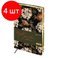 Комплект 4 шт, Ежедневник недатированный, А5, 136л, кожзам, Greenwich Line Night garden. Dark olive, тон. блок